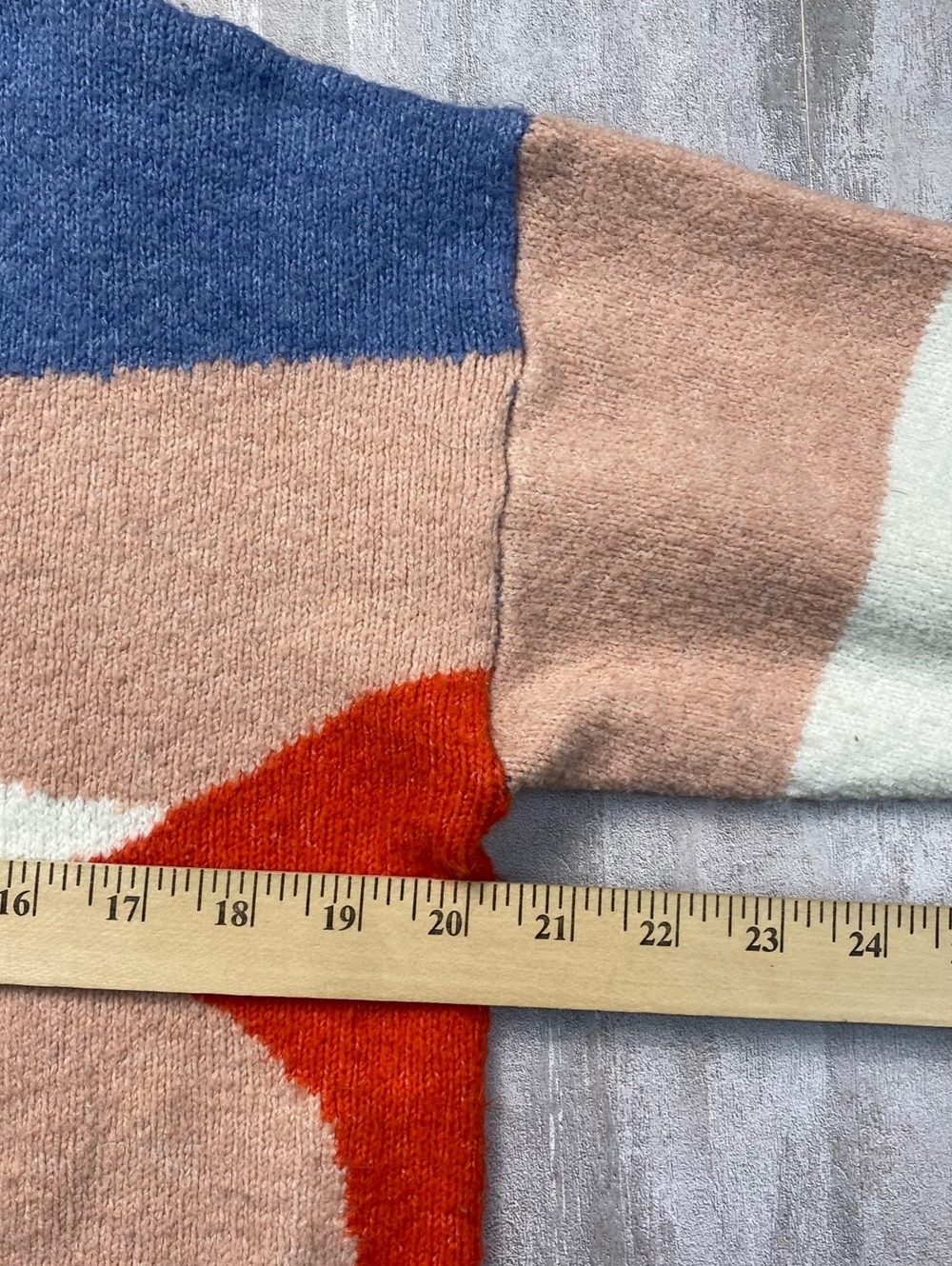 Debut Womens Extra Small Abstract Colorblock Knit Sweater Oversized - Picture 3 of 7